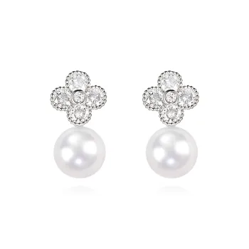 SHEEHHYY S925 Silver/zircon/beads Earrings Women's