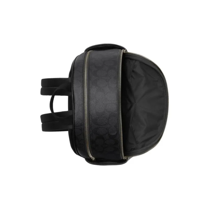 COACH Court PVC Polyvinyl Chloride Backpack Medium Size Women's Charcoal Black & Black-2