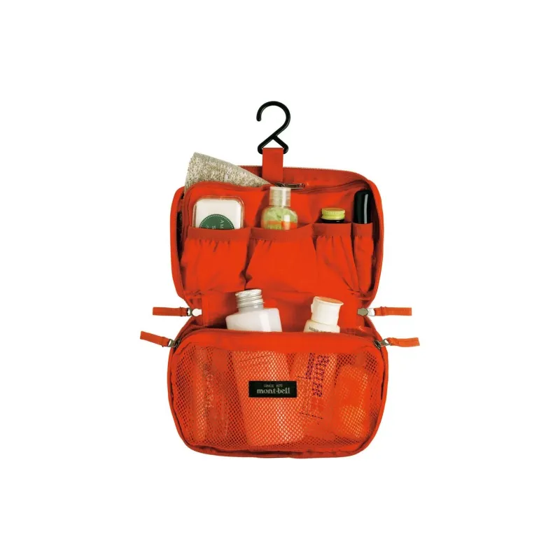 MONTBELL Nylon Toiletry Bag Medium Size Unisex Red-3