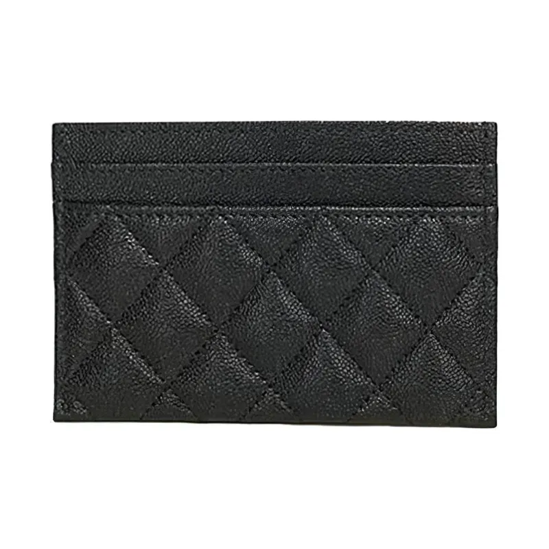 CHANEL Leboy Caviar Cow Leather Card Holder Women's Black-1