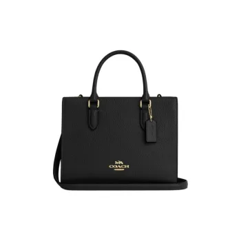 COACH Maggie Pebbled Leather Tote Bag Shopping Bag Shoulder Bag Crossbody Bag Handbag Small Size Women's Black