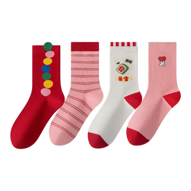 MIIOW Honmei Honmei Series Mid Calf Socks Unisex 4 Pack-6