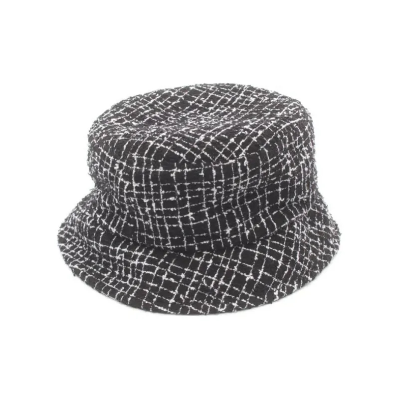 CHANEL Cotton Bucket Hats Women's Black/White-1