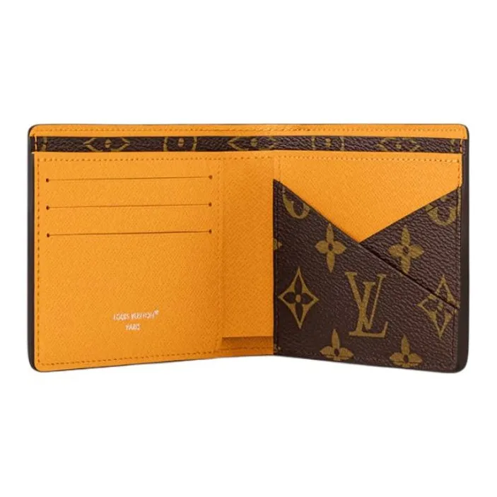 LOUIS VUITTON Multiple Coated Canvas Wallet Men's Safran Yellow-3