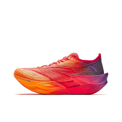 Anta C202 6.0 PRO Anti Slip And Wear Resistant Breathable Low Top Casual Running Shoes Women's Orange Red Purple