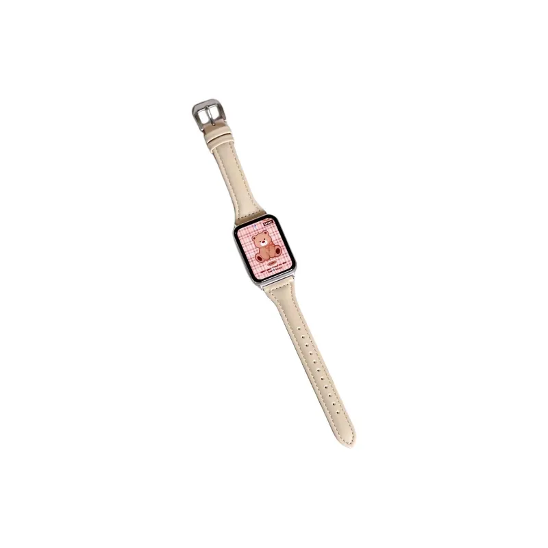 Fly Xiaomi Red Beige Compatibility Watch Band Leather-7