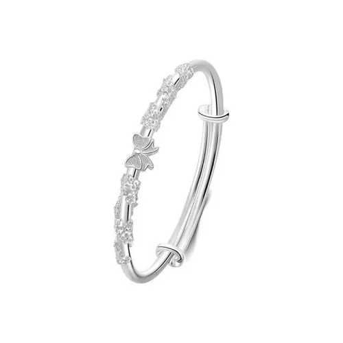 Royal Dragon Mirror 999 Fine Silver Bangles Women's