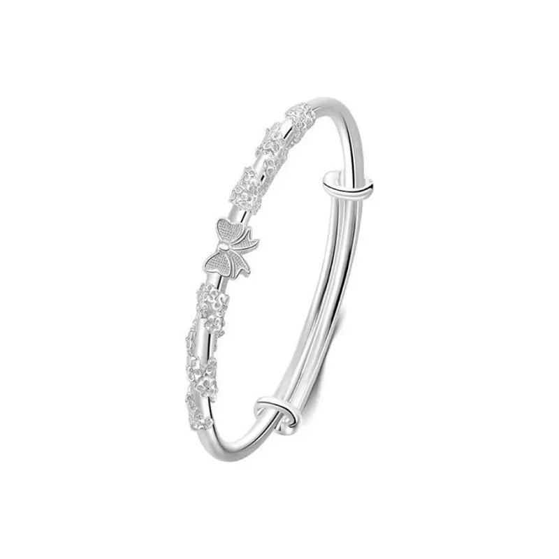 Royal Dragon Mirror 999 Fine Silver Bangles Women's-0