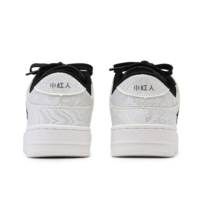 Little Red Man Low Top Skateboard Shoes Unisex White-2