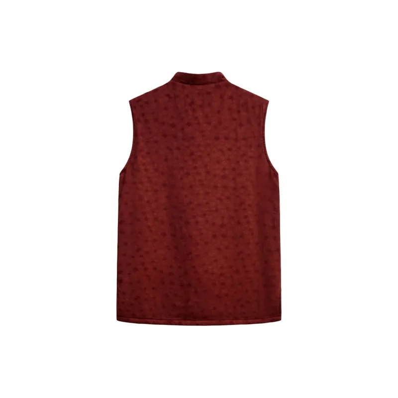 XUANSHENG Vests Men Burgundy-1
