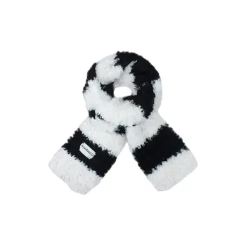 PISHUSHU Polyester Knit Scarves Unisex Black/White Khaki Red/Brown Pink/Gray