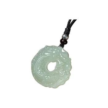 Yi Mingju Hetian Jade Necklaces Pale Greenish White Jade Unisex