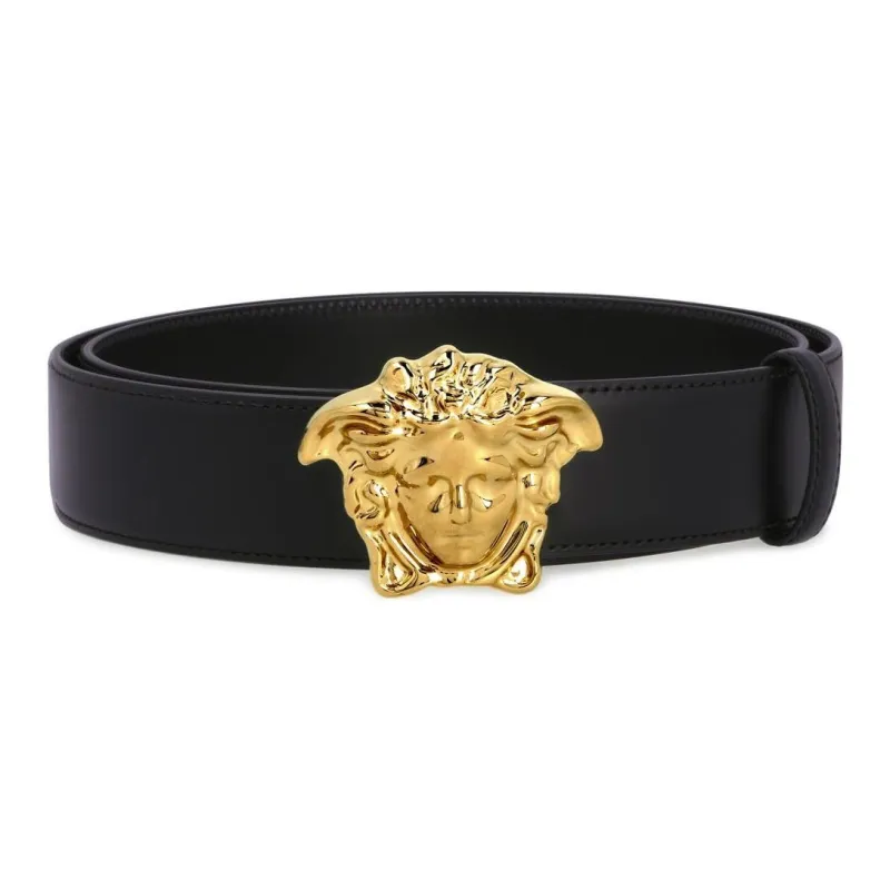 VERSACE Leather Leather Belts Men's Black/Gold --0