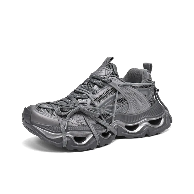 SK.TRIP Cushioning Abrasion Resistant Lightweight Height Increasing Mat Low Top Chunky Sneakers Men's Box-21