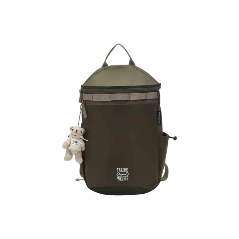 Teenie Weenie Fabric Backpack Small Size Women's Black/Army Green-3