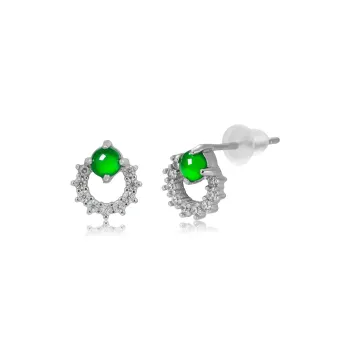 YUANYUXIANG Ice Type Jadeite Stud Earrings Women's