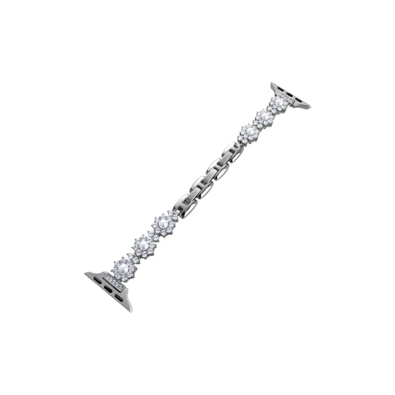 Warbler Dew Compatible With Apple Watch Apple Watch Band S9/S8/SE/7/6/5/4/3 Metal Sunflower Pearl Strap-10