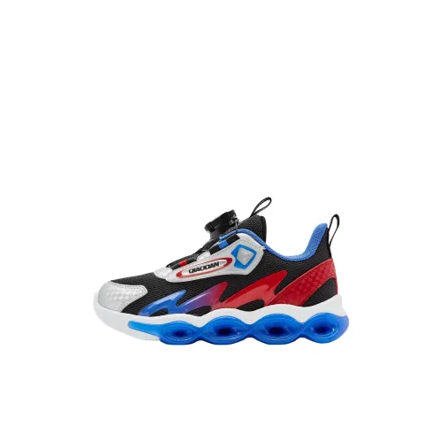 QIAODAN Anti Slip Wear Resistant Low Top Kids Lifestyle Shoes Black/Cobalt Blue Children Aged 3 7 Years Old
