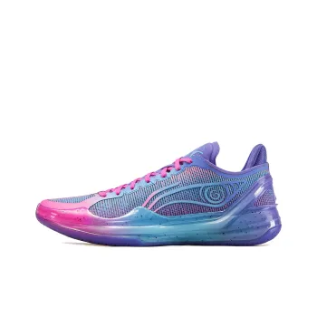 LiNing Blade 4V2 Cushioning Slip Resistant Support Lightweight Rebound Low Top Basketball Shoes Unisex Blue Purple