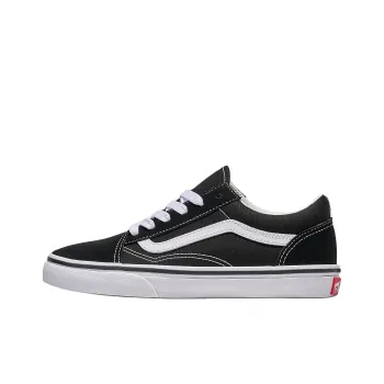 Vans Old Skool Cushioning, Wear Resistant Low Top Kids' Skateboarding Shoes Black Teenagers