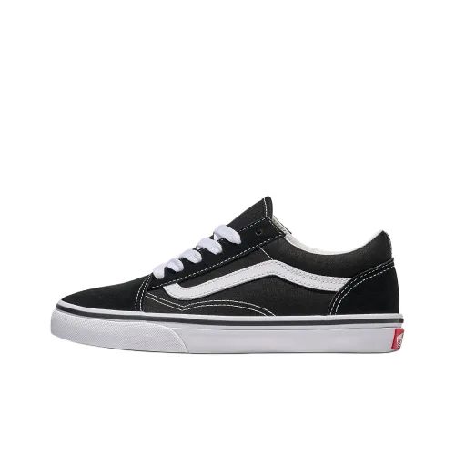 Vans Old Skool Cushioning, Wear Resistant Low Top Kids' Skateboarding Shoes Black Teenagers