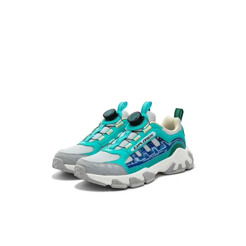 XTEP Non slip Support Low Top Kids Lifestyle Shoes Moonstone Gray Aqua Blue Baby Yellow Kids'-1