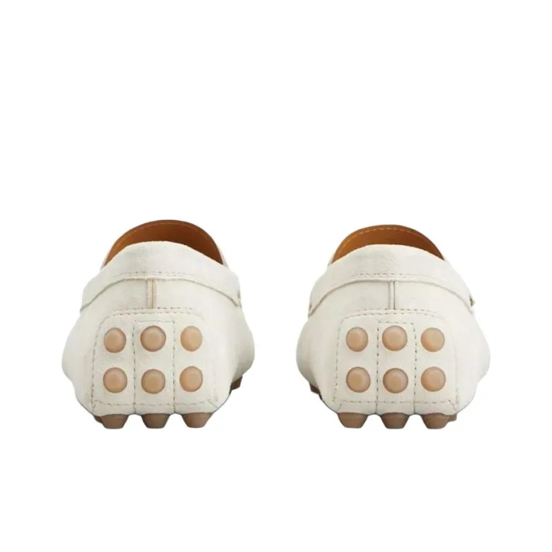 TOD'S Gommino Beanie Shoes Men's White-3
