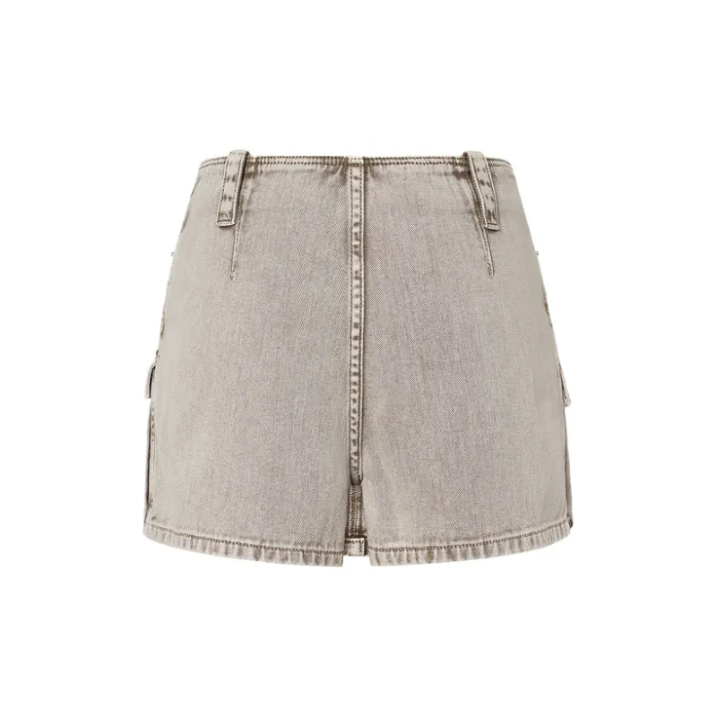 MOCO Denim Shorts Women's Gravel Color-1