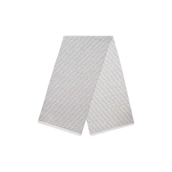 FENDI Wool Knit Scarves Men's Gray