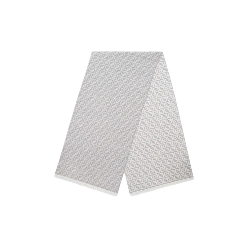 FENDI Wool Knit Scarves Men's Gray-0