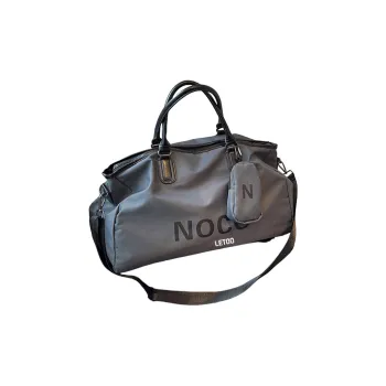 LETOO Polyester Women's Travel Bag Gym Bag Medium Size Unisex Gray/Black