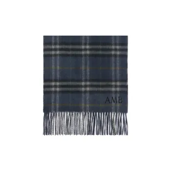 Burberry Cashmere Knit Scarves Unisex Dark Gray