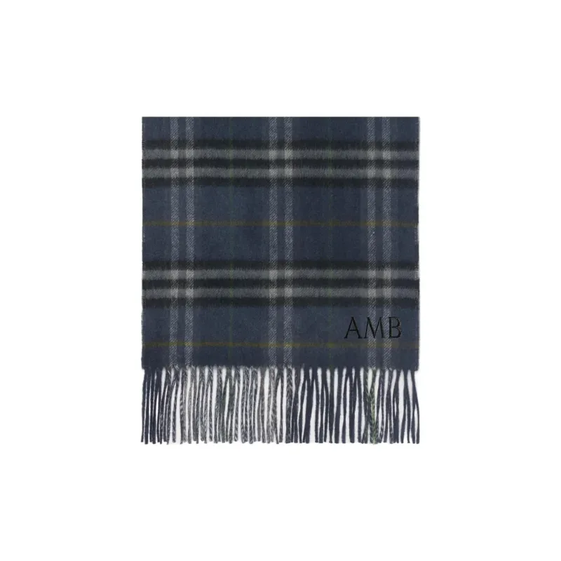 Burberry Cashmere Knit Scarves Unisex Dark Gray-0