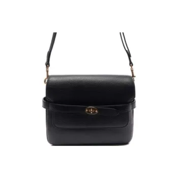 Mulberry Cow Leather Shoulder Bag Women's Black