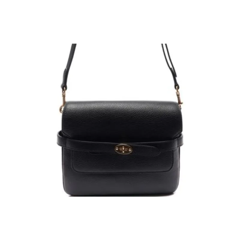 Mulberry Cow Leather Shoulder Bag Women's Black-0