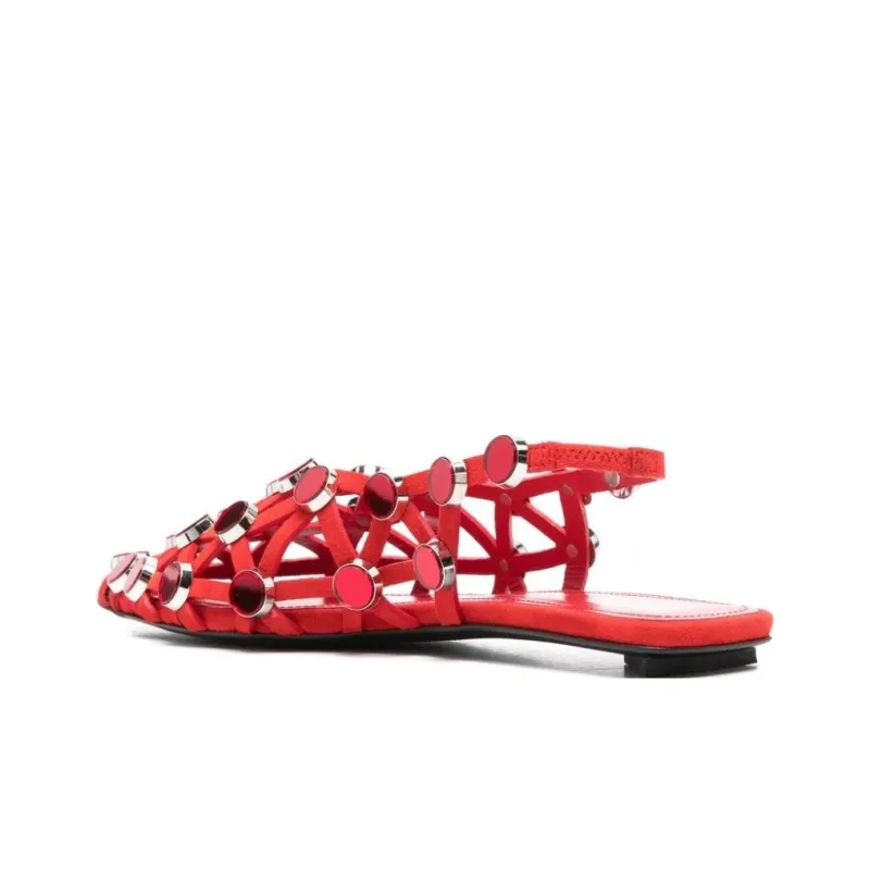 The Attico Grid Pointed Toe Ballet Flats Women's-3