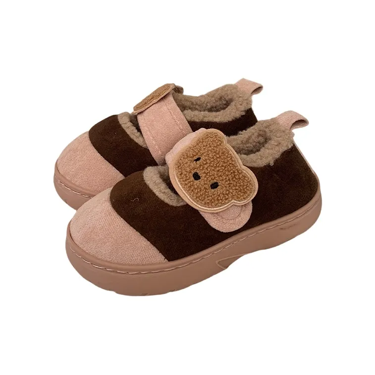 SHIGUDE Cotton Slippers Unisex Light Brown-5