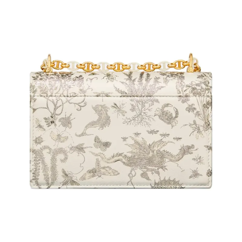 DIOR Cow Leather Crossbody Bag Shoulder Bag Mini Women's Milk White-3