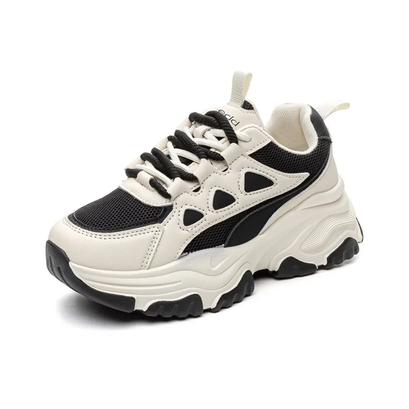 Medd Slip-Resistant Breathable Lightweight Height Increasing Low-Top Chunky Sneakers Women's-7