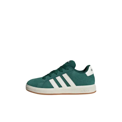 Adidas GRAND COURT Anti Slip Wear Resistant Low Top Kids' Skateboarding Shoes Green Gray Kids'