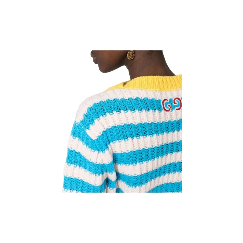 GUCCI Cropped Striped Jumper-4