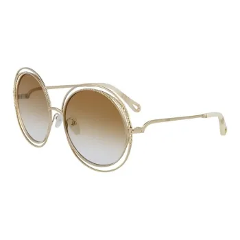 Chloe Metal Round Sunglasses Women's Gold