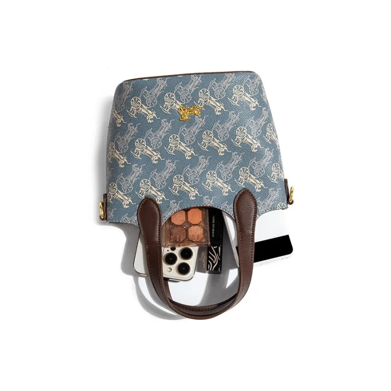CentarlKatty PU Handbag Women's Carriage Blue & Coffee-5