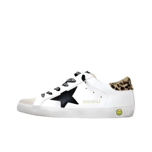 Golden Goose Super Star Floral Leopard Print Tail Low Top Kids' Skateboarding Shoes White Teenagers