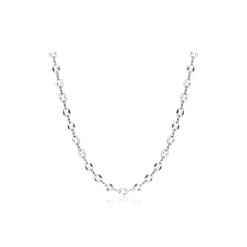 FOREVER MELODY Titanium Steel Necklaces Unisex Silver