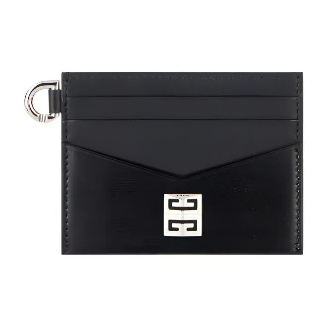 GIVENCHY 4G Cow Leather Card Holder Women's Black-0