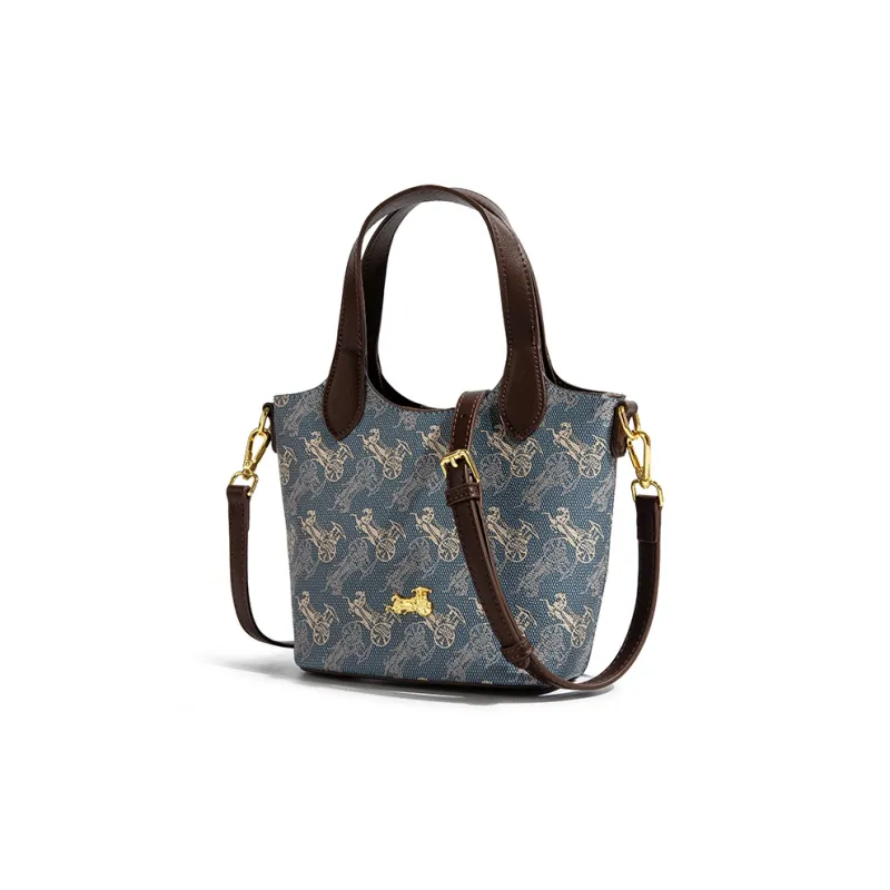 CentarlKatty PU Handbag Women's Carriage Blue & Coffee-2