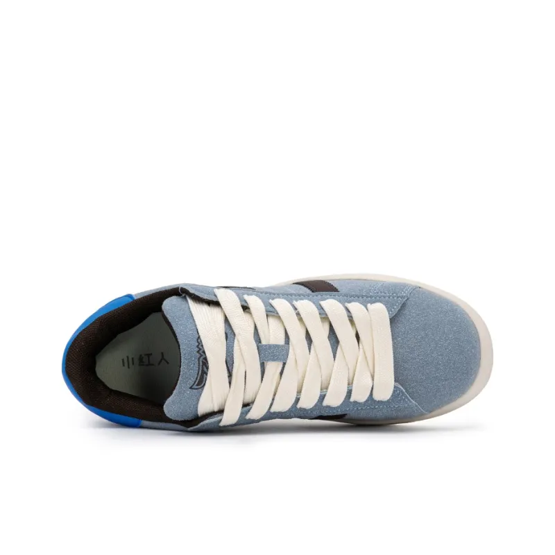 Little Red Man Slip Resistant Lightweight Breathable Low Top Skateboard Shoes Unisex Water Blue Brown-2