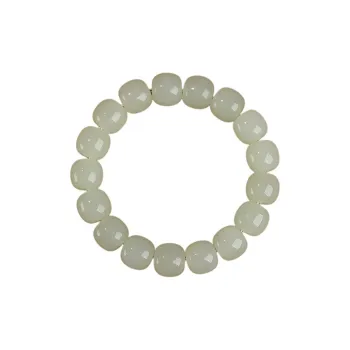 Zhen Yu Zhen Pin Hetian Jade Bracelets Pale Greenish White Jade Unisex