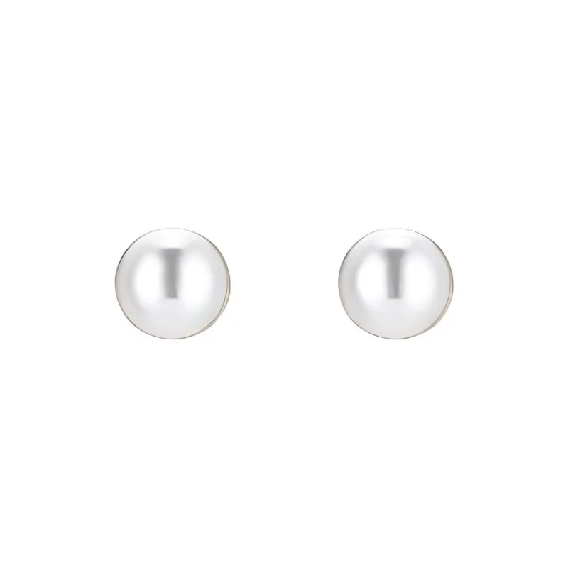 GUCCI Metal, Resin Semi Pearl Stud Earrings Women's White/Gold-0